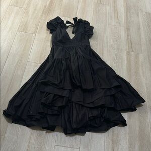 Elegant Black Ruffled Dress